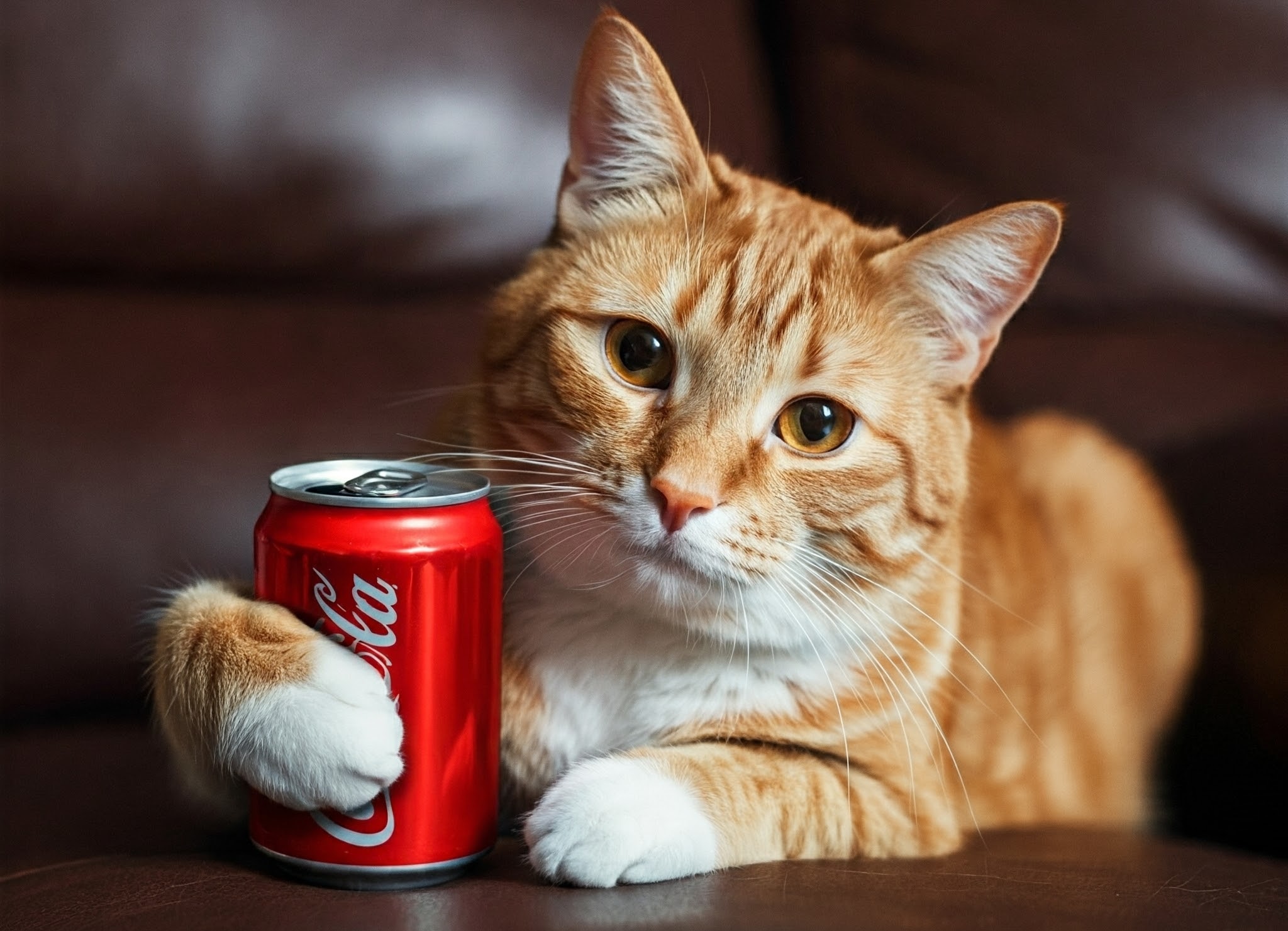 Cat with Cola