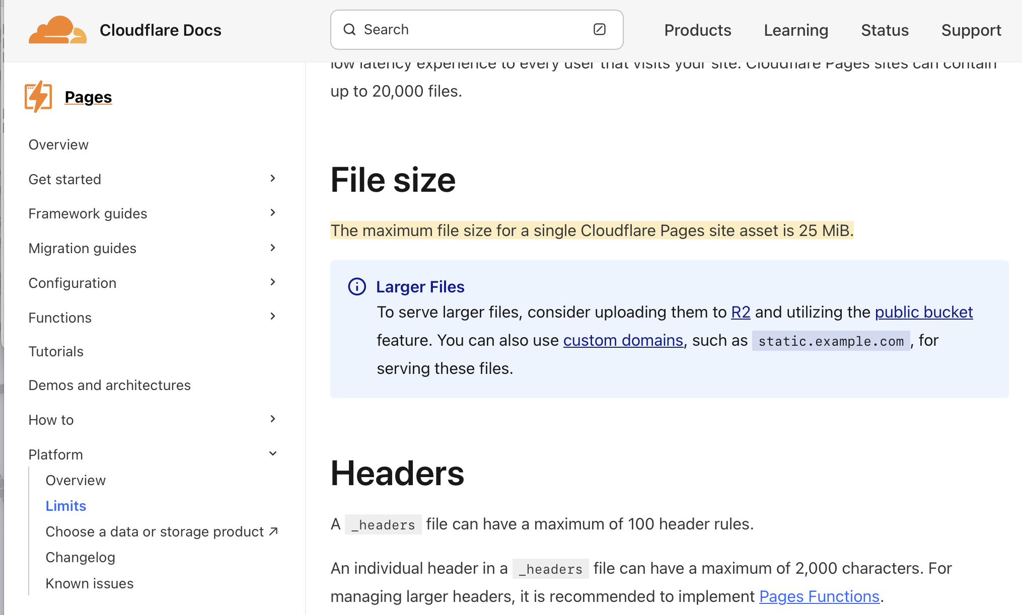 File Size Limitation