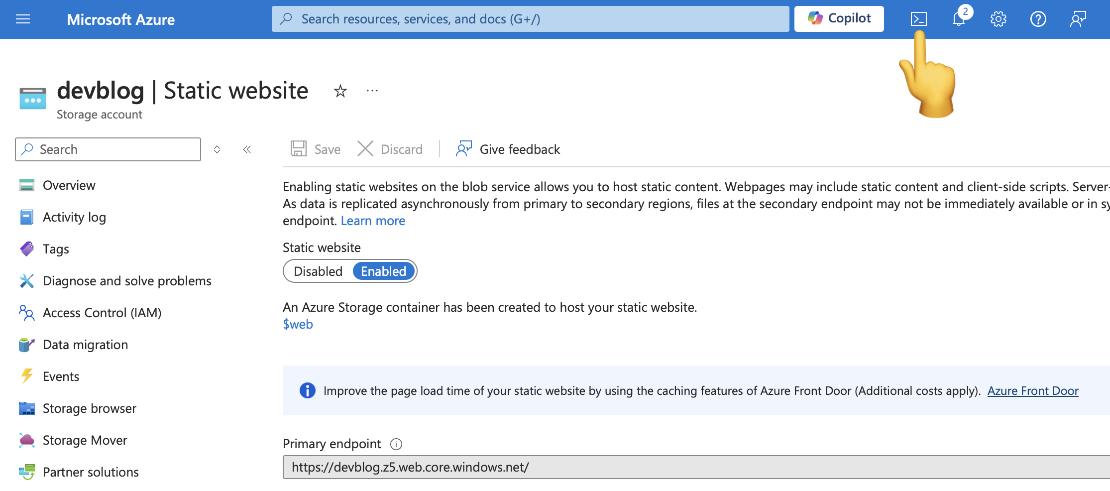 Open Azure Cloud Shell